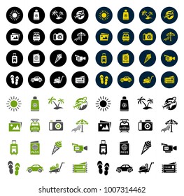 vacation icons set