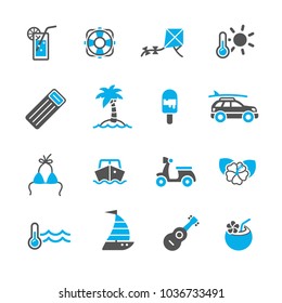 Vacation icons set