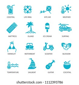 Vacation icons set
