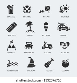 Vacation icons set