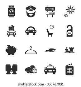Vacation icons set.