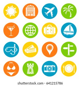 Vacation icons set
