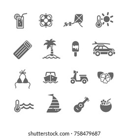 Vacation icons set