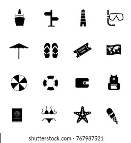 vacation icons set