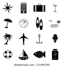 Vacation icons set vector illustration