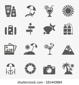 Vacation icons, vector.