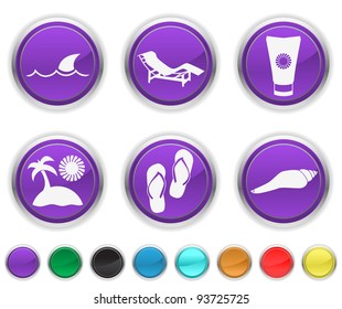 	vacation icons,each color icon is set on a different layer