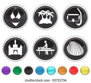 vacation icons,each color icon is set on a different layer