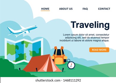 Vacation Illustration Design Vector for Web Page Design