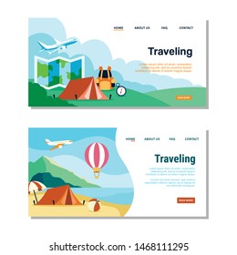 Vacation Illustration Design Vector for Web Page Design