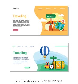 Vacation Illustration Design Vector for Web Page Design