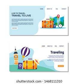 Vacation Illustration Design Vector for Web Page Design