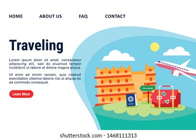 Vacation Illustration Design Vector for Web Page Design