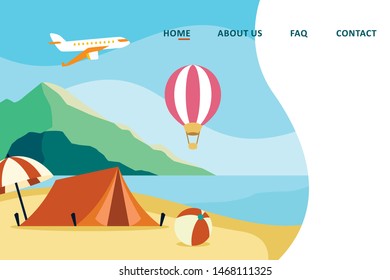Vacation Illustration Design Vector for Web Page Design