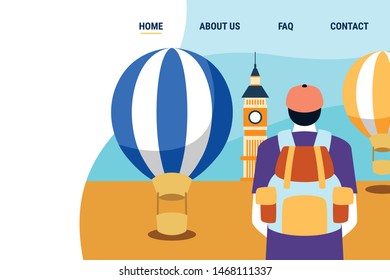 Vacation Illustration Design Vector for Web Page Design