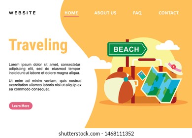 Vacation Illustration Design Vector for Web Page Design