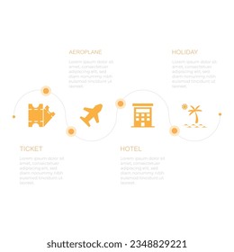 Diseño de vectores de iconos de infografía de vacaciones.