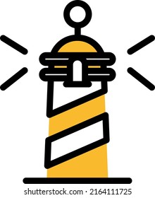 Vacation lighthouse , illustration, vector on a white background.