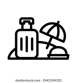 vacation line icon illustration vector graphic. Simple element illustration vector graphic, suitable for app, websites, and presentations isolated on white background