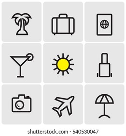 Vacation line icons