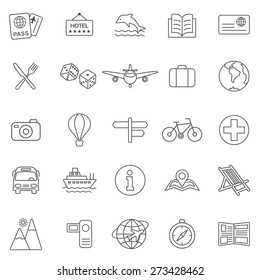 Vacation line icons set.Vector