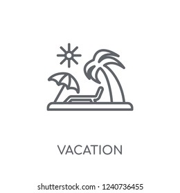 Vacation linear icon. Modern outline Vacation logo concept on white background from Architecture and Travel collection. Suitable for use on web apps, mobile apps and print media.
