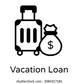 Vacation loan in solid style editable vector 