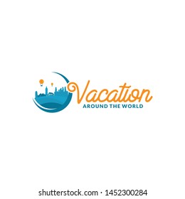 Vacation Logo Around The World Design Vector