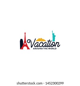 Vacation Logo Around The World Design Vector