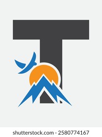 Vacation Logo Design Combine With Letter T