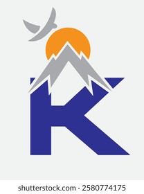Vacation Logo Design Combine With Letter K