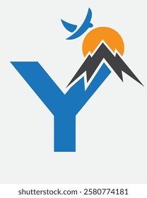 Vacation Logo Design Combine With Letter Y