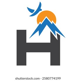 Vacation Logo Design Combine With Letter H