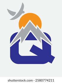 Vacation Logo Design Combine With Letter Q