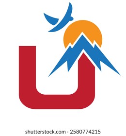 Vacation Logo Design Combine With Letter U