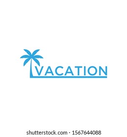 Vacation Logo Design Template Green Palm Stock Vector (Royalty Free ...