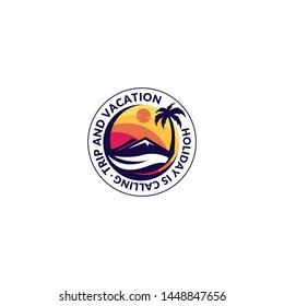 Vacation Logo Design Vector for Travel Agency Icon and Application