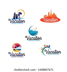 Vacation Logo Design Vector for Travel Agency Icon and Application