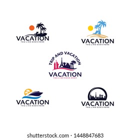 Vacation Logo Design Vector for Travel Agency Icon and Application