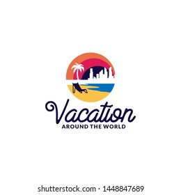 Vacation Logo Design Vector for Travel Agency Icon and Application