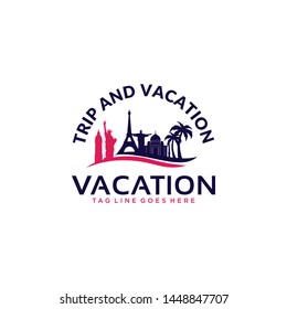 Vacation Logo Design Vector for Travel Agency Icon and Application