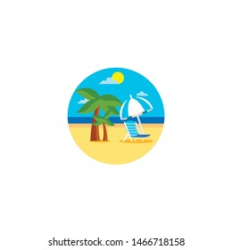 Vacation Logo and Icon Design Vector