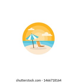 Vacation Logo and Icon Design Vector