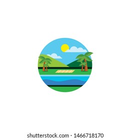 Vacation Logo and Icon Design Vector