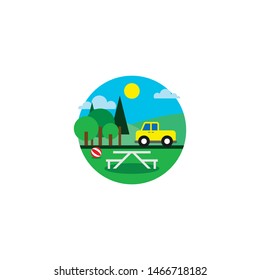 Vacation Logo and Icon Design Vector