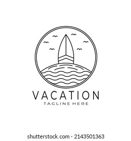 diseño de ilustración vectorial del logotipo de vacaciones, arte de línea, logotipo de vacaciones
