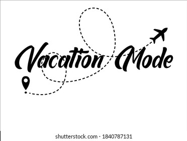 vacation mode Airplane line path vector icon of air plane flight route with start point and dash line trace