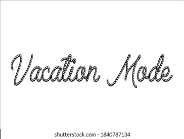 Urlaubsmodus, handgezeichnet, Vektorgrafik