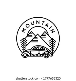 vacation to the mountain illustration graphic design