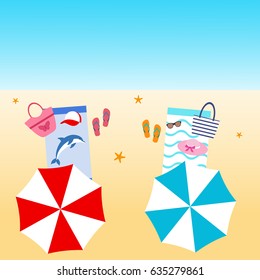 Vacation on the beach by the sea